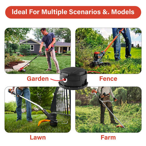 No-dismantle line changes save time in garden maintenance.