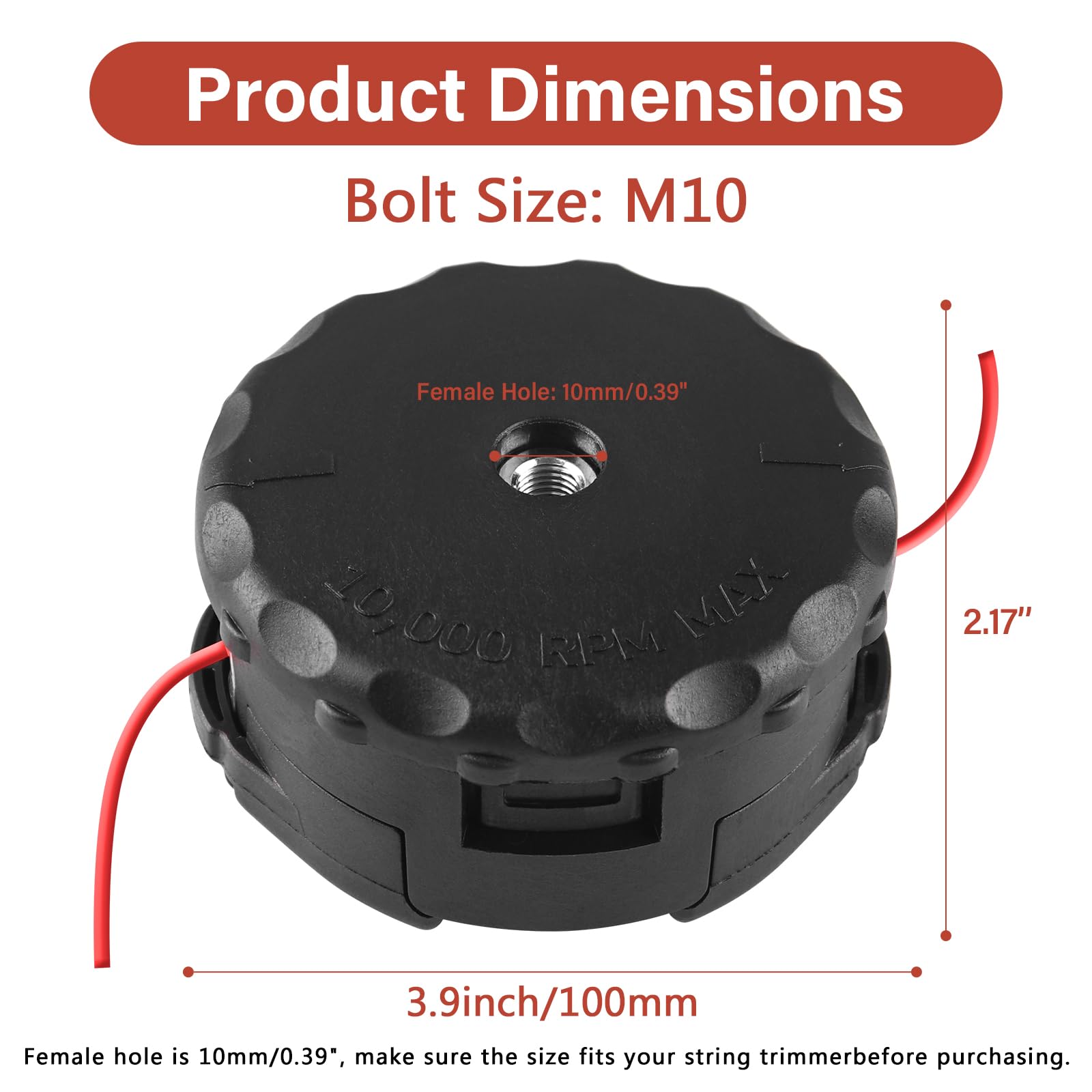 Quick straight-shaft fit with VIABRICO head enables easy line replacement.