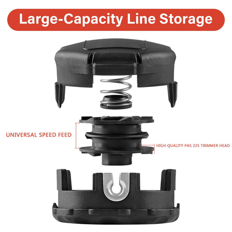 Upgraded line storage in VIABRICO head reduces reloads and keeps trimming steady.