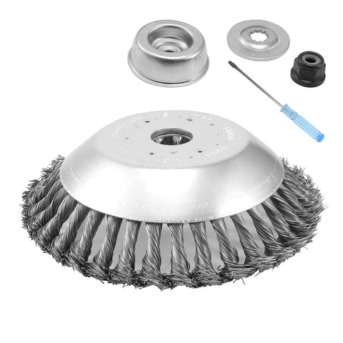 VIABRICO 8-inch wire brush blade for straight shaft trimmers, efficient weed removal