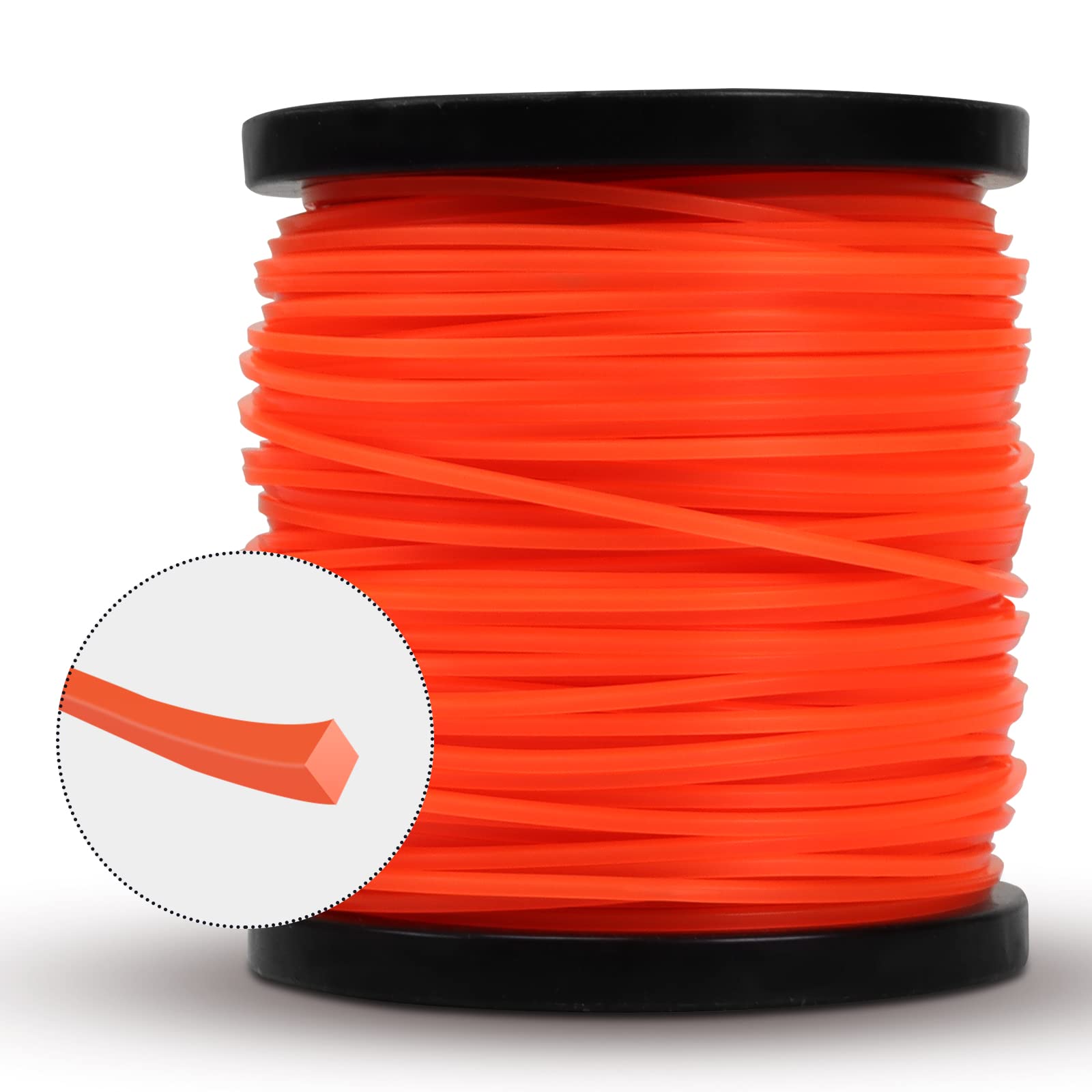 VIABRICO orange trimmer line helps finish edges faster.