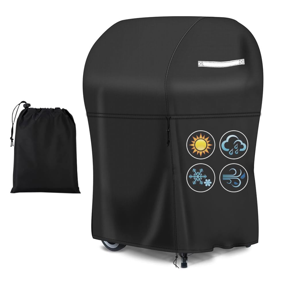 Viadom 30-inch grill cover front view protects grill against weather and debris.