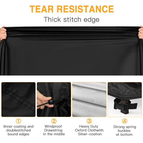Viadom 30-inch grill cover windproof straps secure a snug fit.