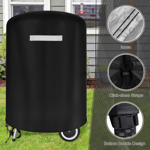Viadom grill cover with adjustable drawstring side strap for snug fit