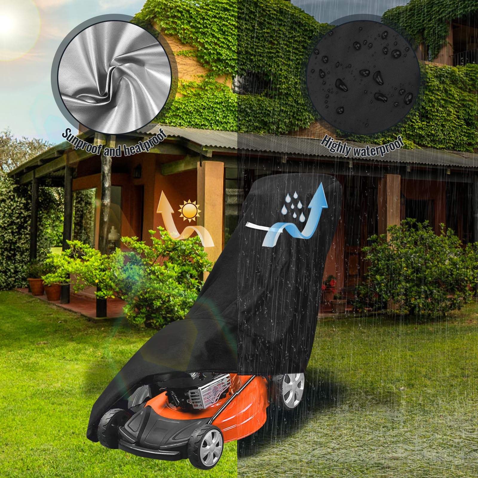Viadom cover includes storage bag for tidy patio organization.