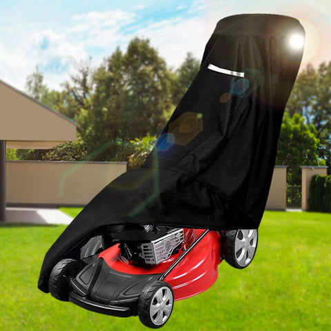 Viadom outdoor mower cover keeps equipment ready for shed storage.