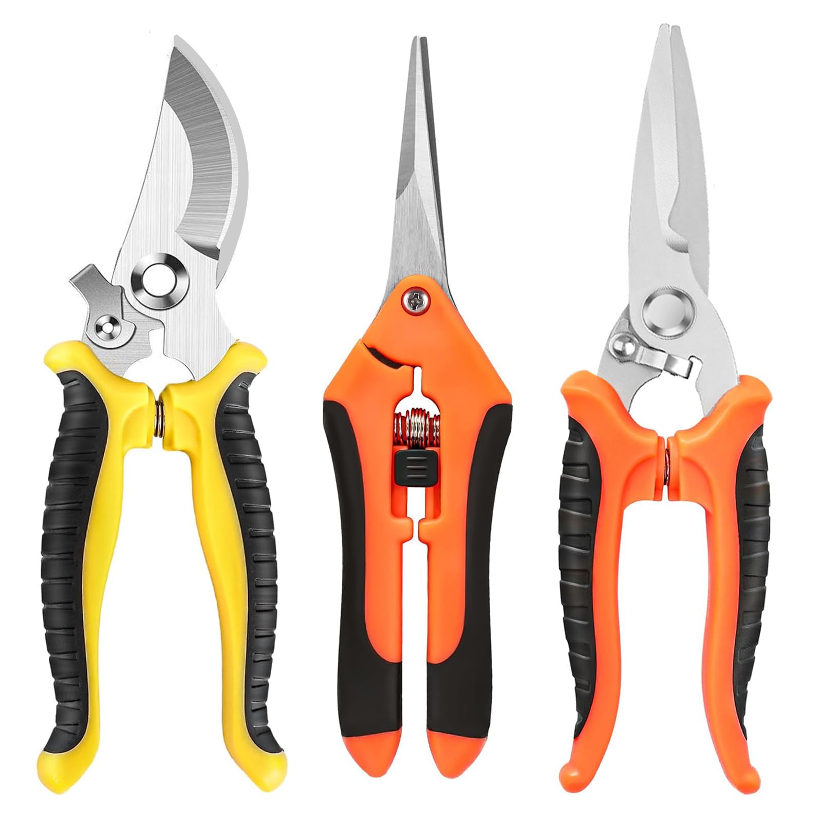 Viadom pruning shears 3-pack shown in package, ideal for versatile gardening.