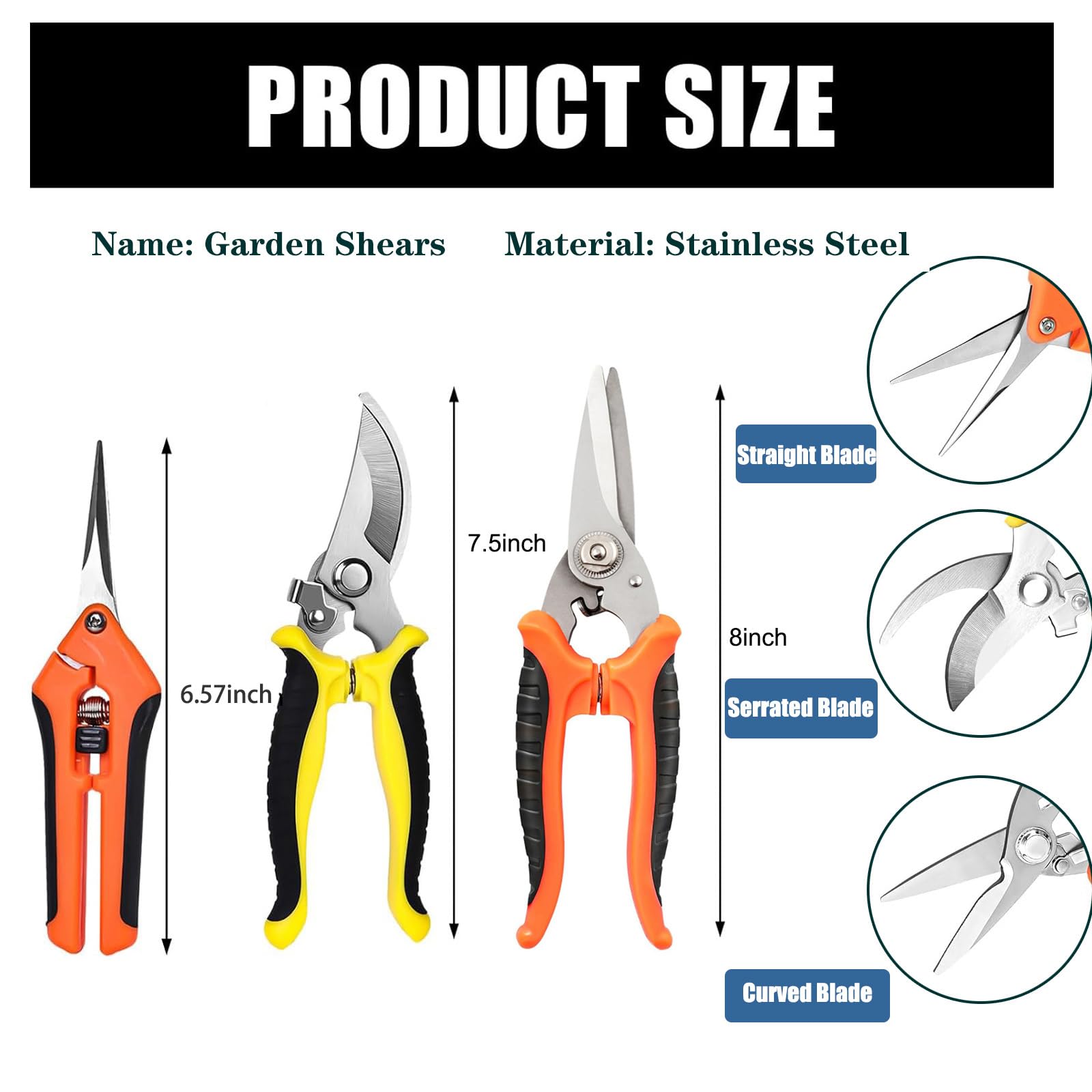 Viadom stainless steel blades close-up for precise, clean cuts.