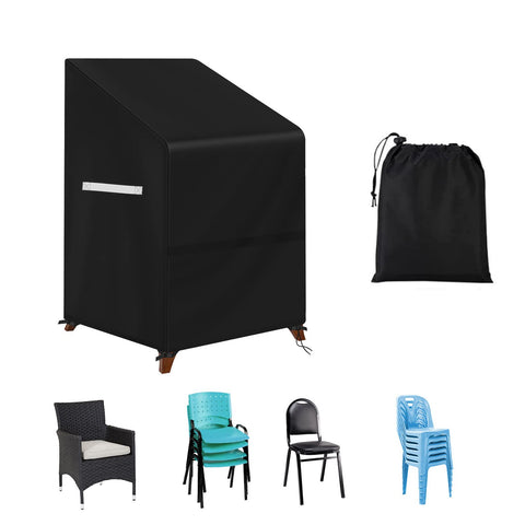 Viadom stackable chair cover provides full coverage for multiple chairs during rain