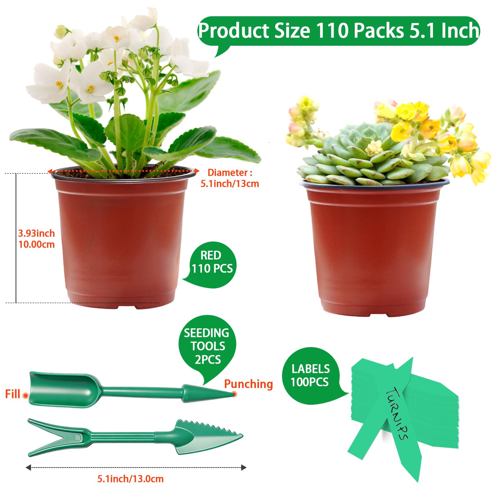 Viaoone nursery pots with drainage holes promote healthy root aeration.