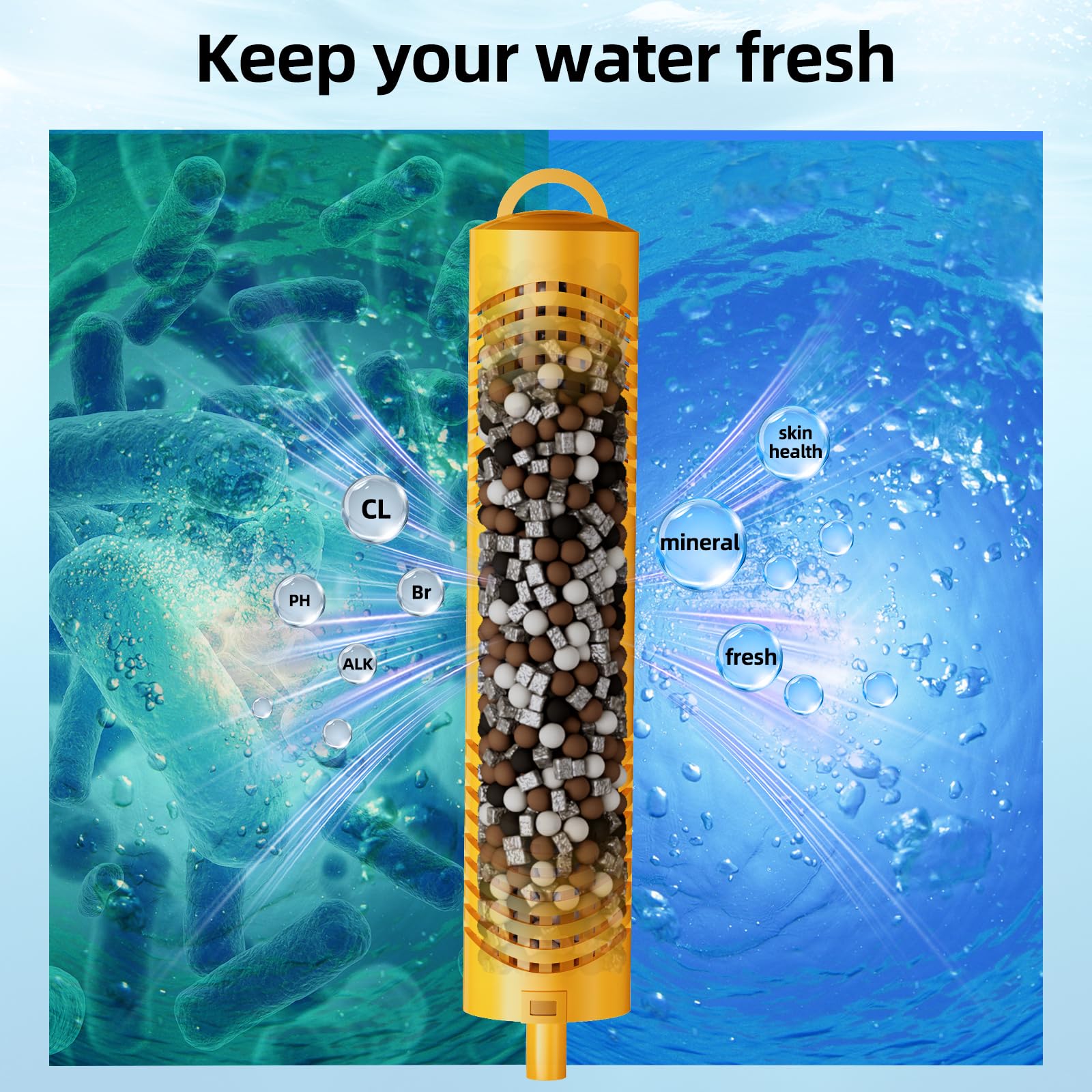 Vibement Spa Mineral Sticks placed in filter maintain water clarity.