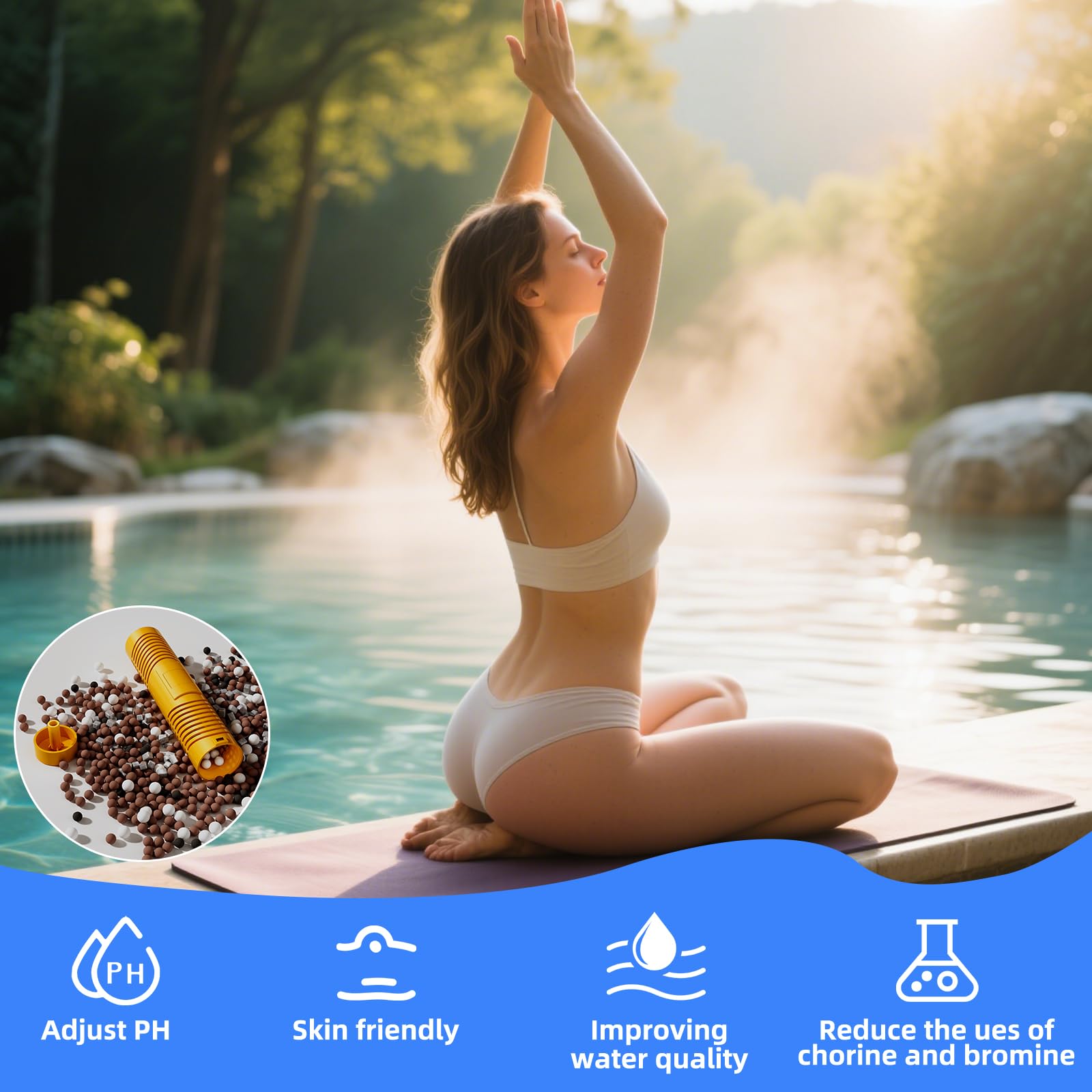 Vibement Spa Mineral Sticks support clear water in pools and hot tubs.