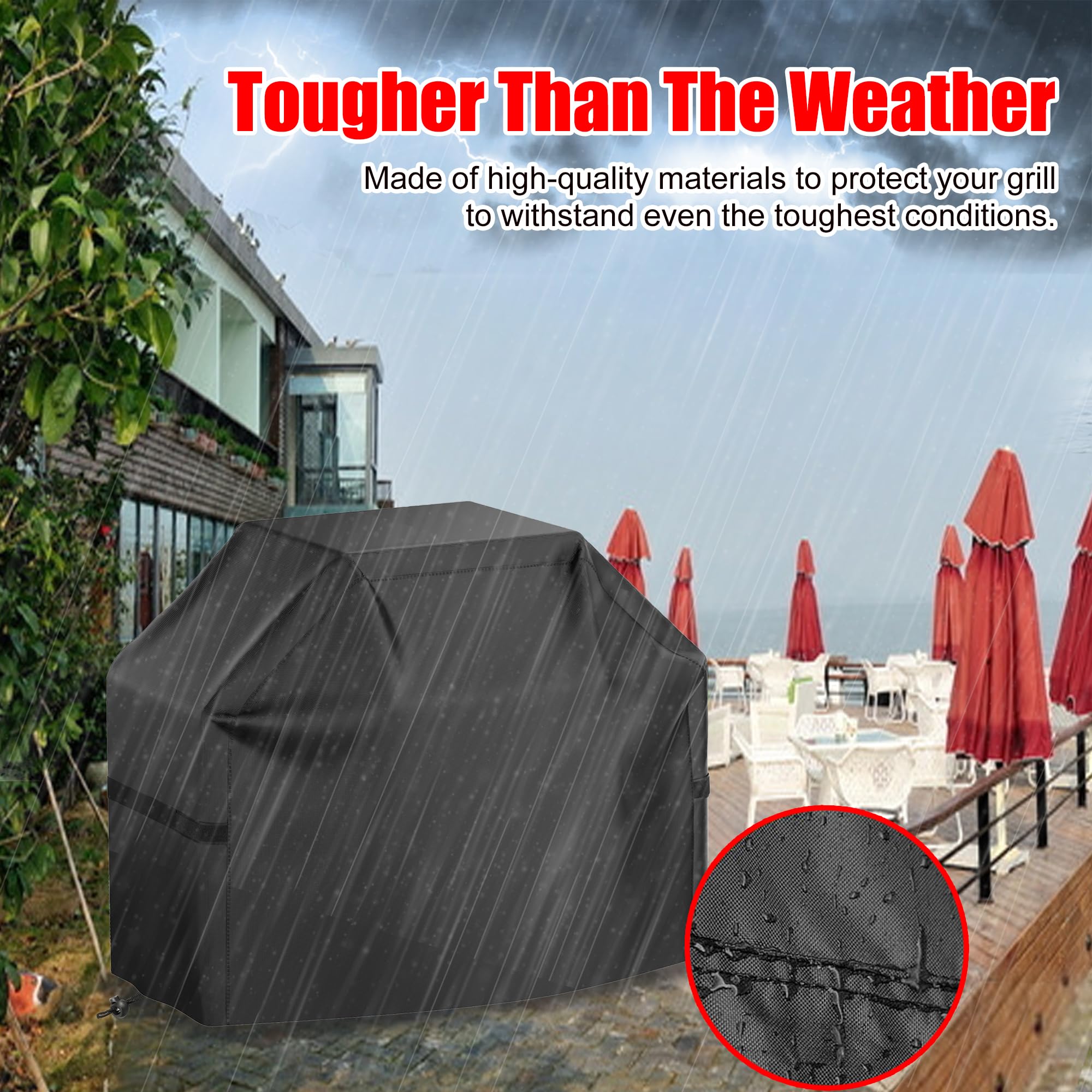 VIBOOS easy-clean grill cover used after outdoor cooking