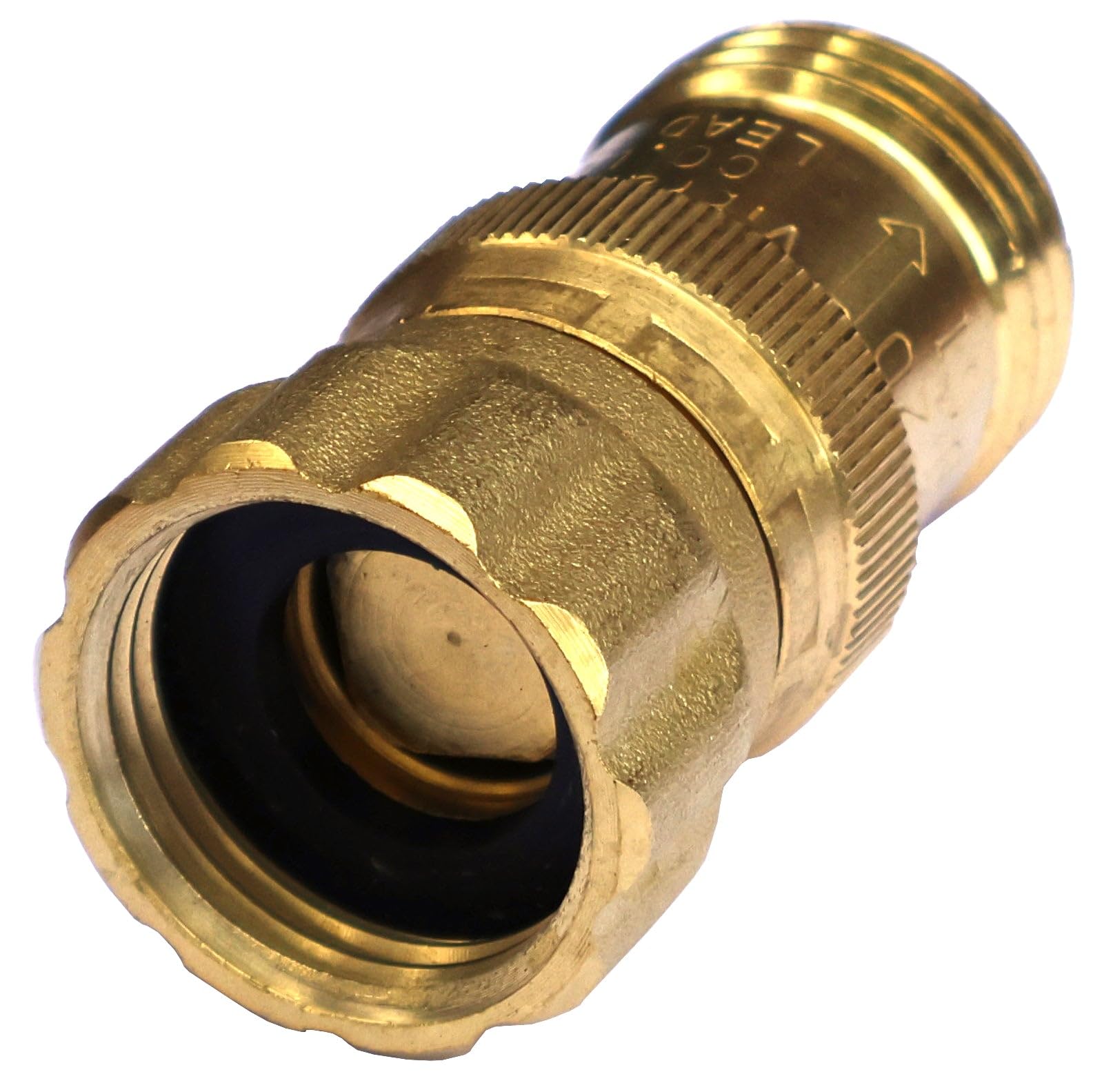 Vibrant Yard Company 15 psi brass regulator front view for drip irrigation