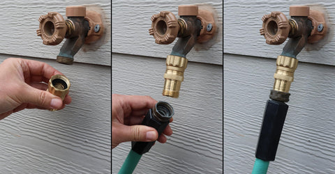 Vibrant Yard Company brass regulator closeup highlighting rugged outdoor build