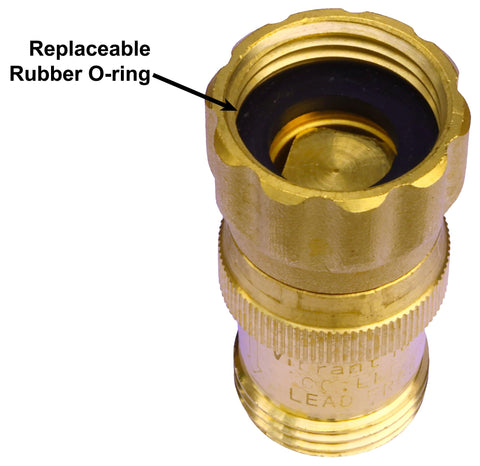 Vibrant Yard Company regulator installed on hose spigot for drip setup
