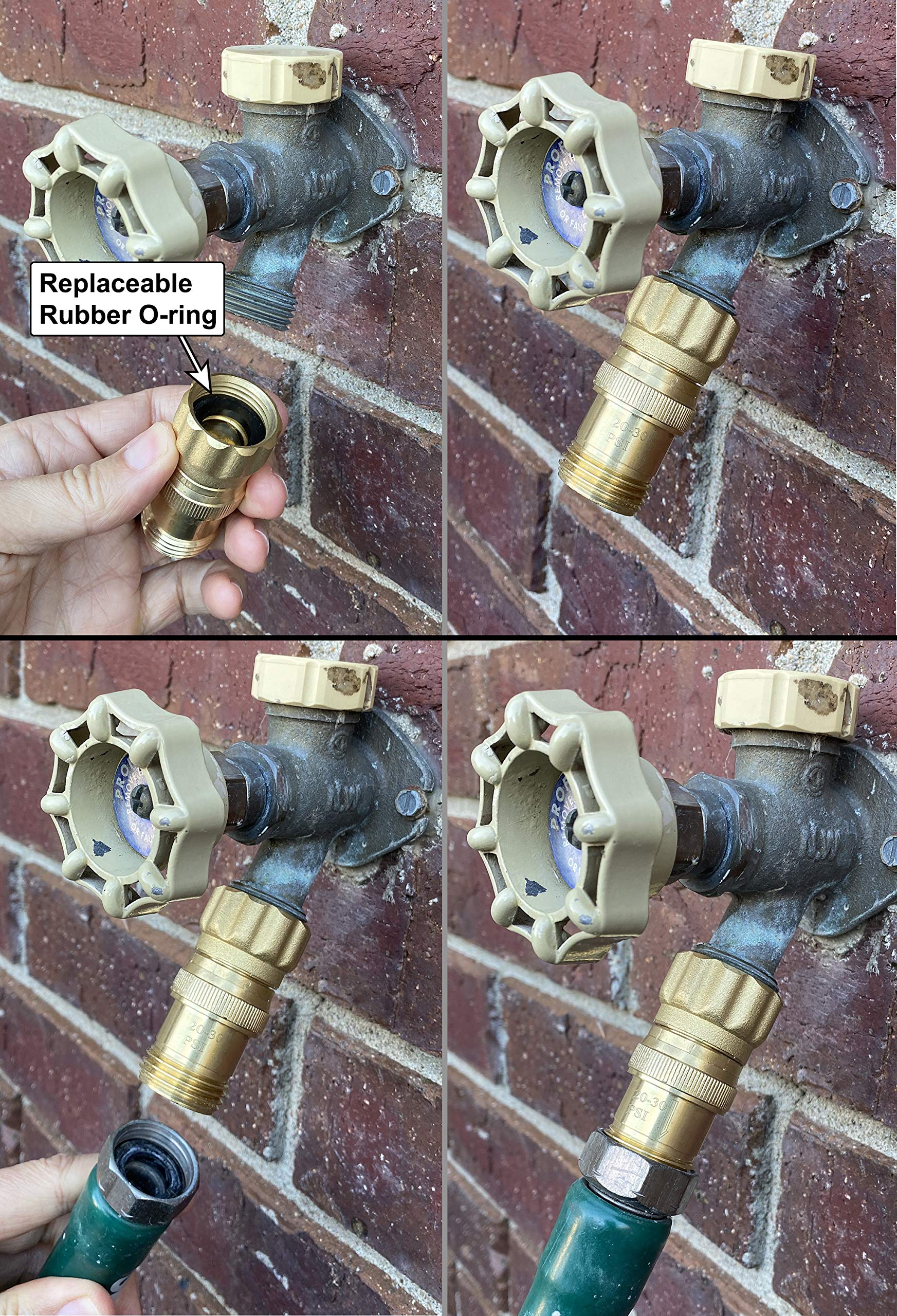 Vibrant Yard lead-free brass regulator side view highlights rugged outdoor durability