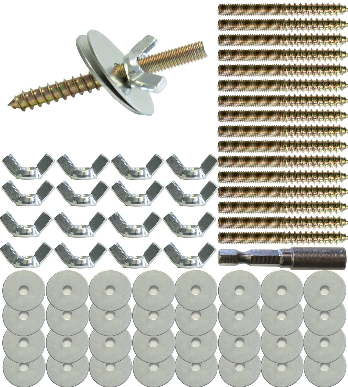 Vibriskape 17-set bird perch screws package for durable cage mounting and DIY projects.