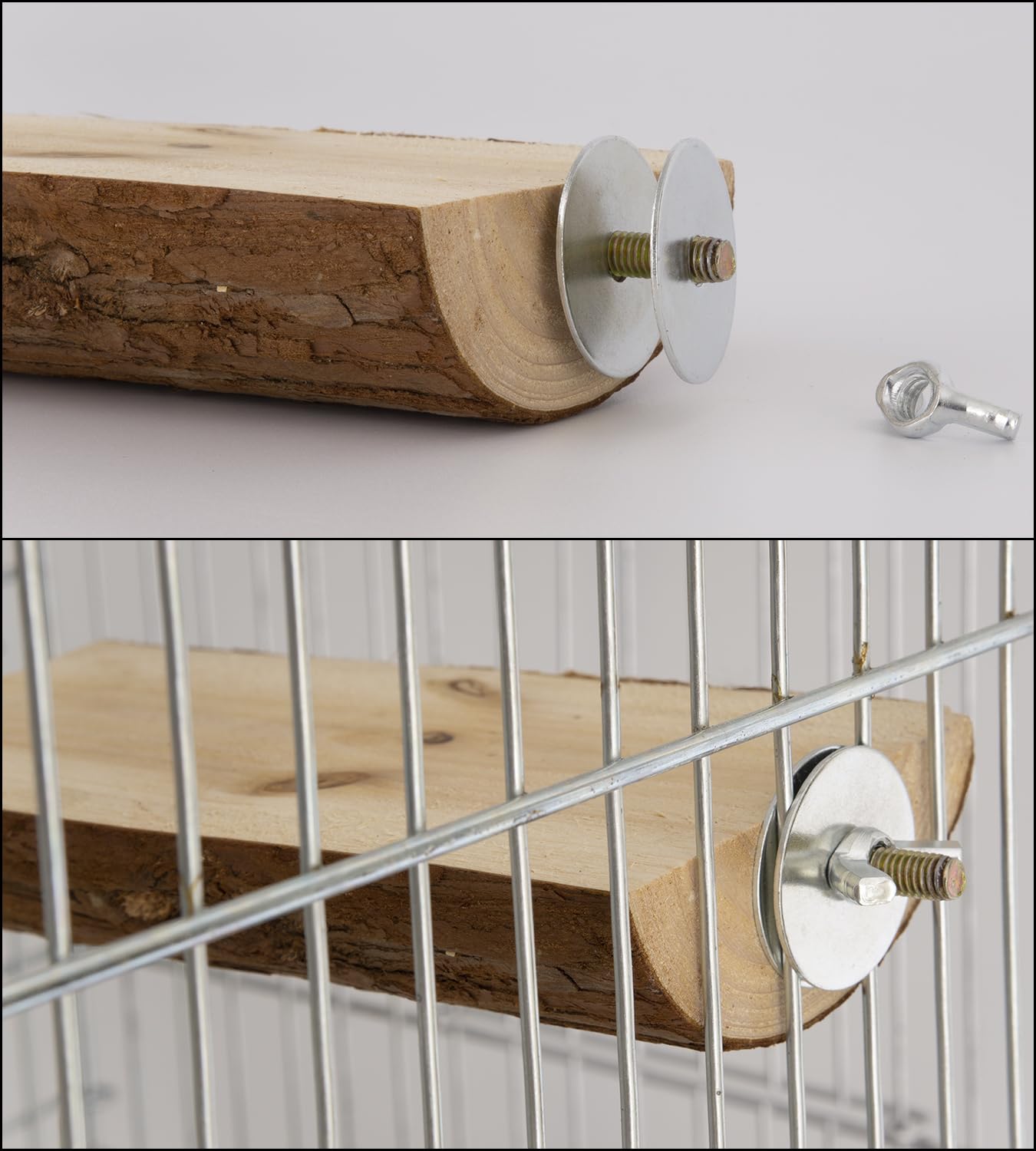 Vibriskape M6x60 screws with nuts and washers for strong rust resistant cage fittings.