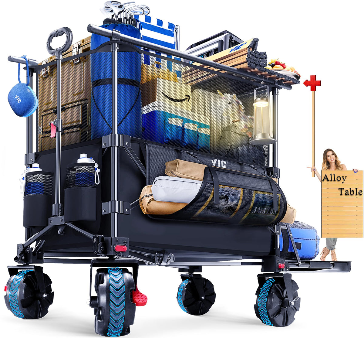 VIC super cart with extended shelf for oversized loads