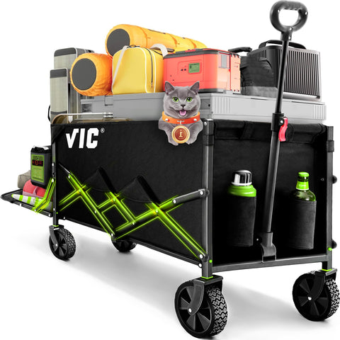 VIC collapsible wagon open extended frame shows durability and load capacity