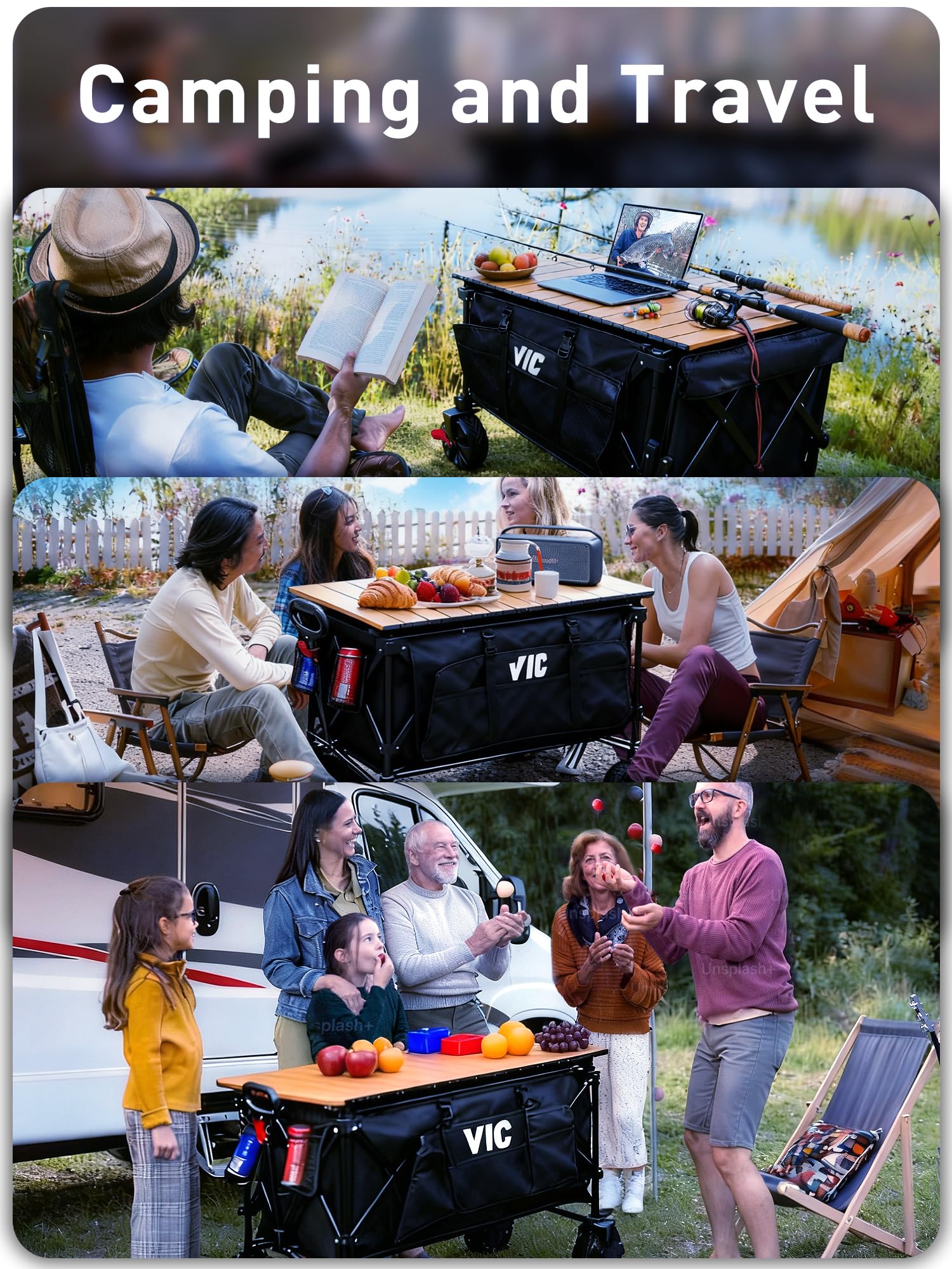 VIC 56-inch lower shelf for long items like tents
