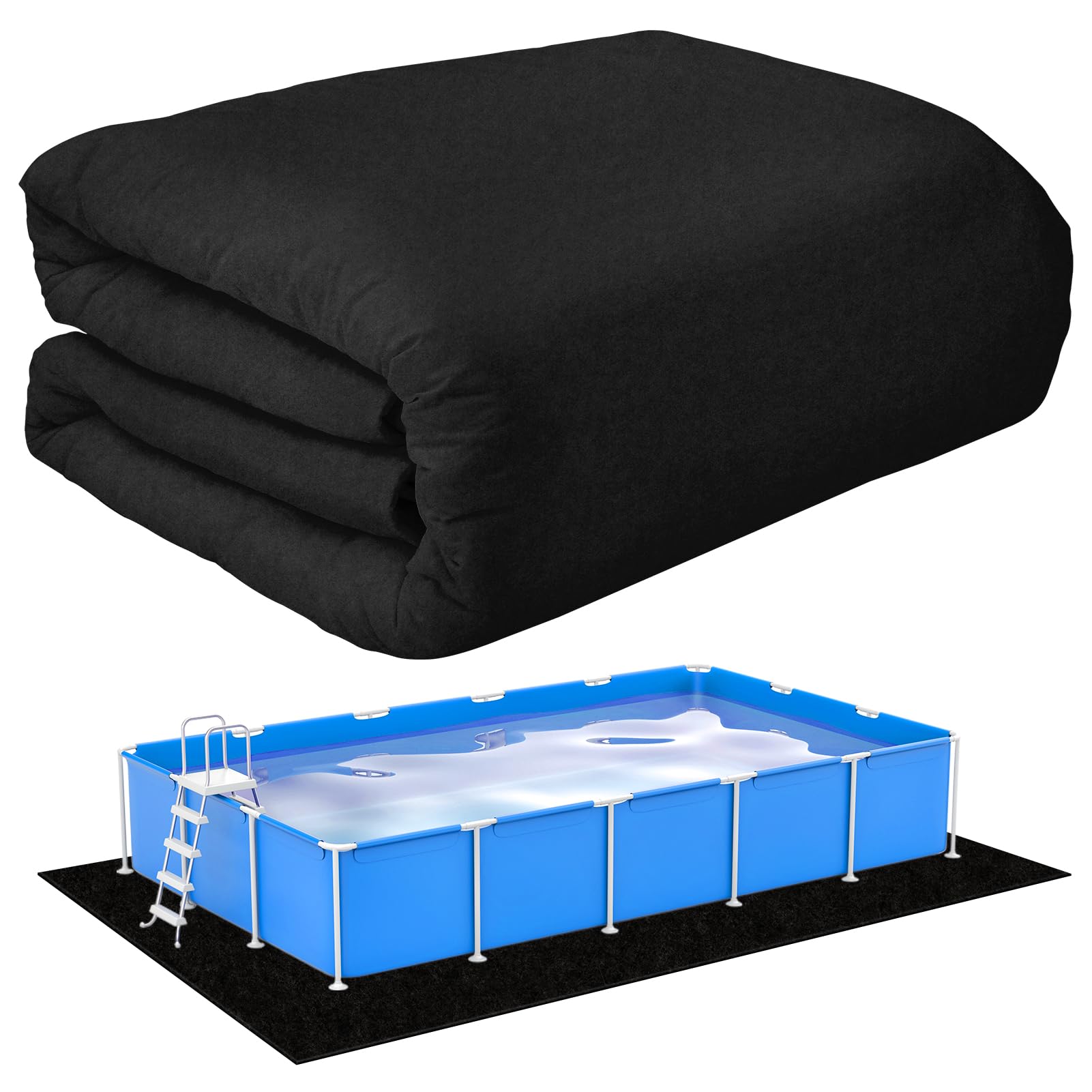 Vicamb 11x7 rectangular pool liner pad protects the bottom from wear and abrasions.