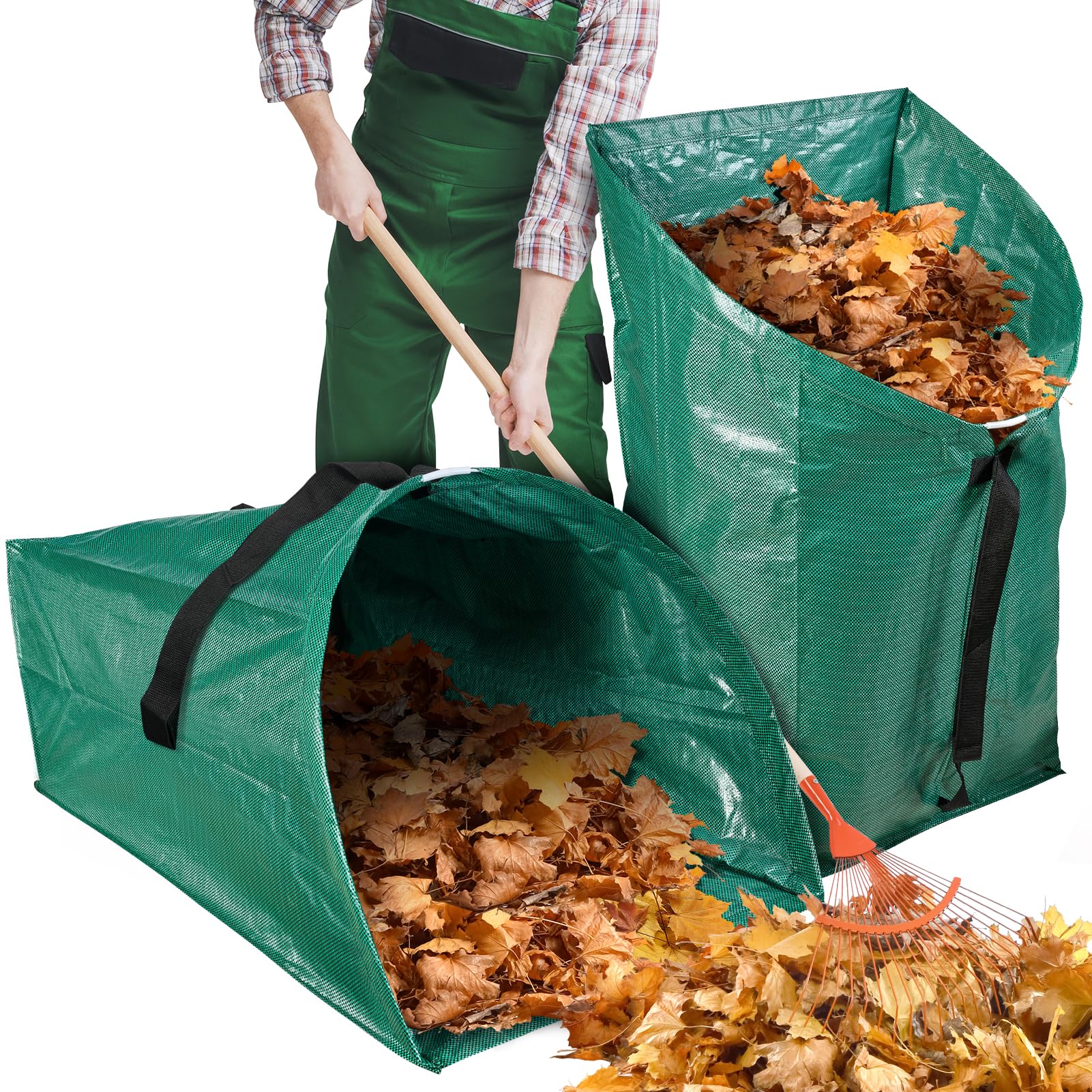 VICAMB 60-gallon leaf collector full bag ready for backyard cleanup