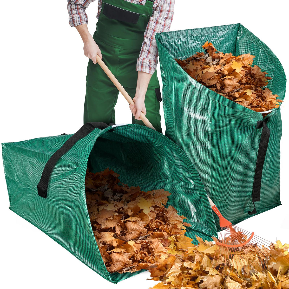 VICAMB 60-gallon leaf collector full bag ready for backyard cleanup