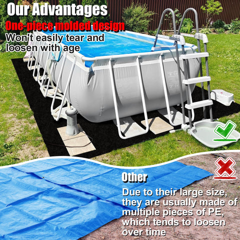 Vicamb above-ground pool pad suits soft-sided and hard-sided pools.