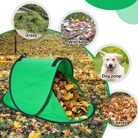 VICAMB dustpan-front-scoop design simplifies leaf gathering and transfer.