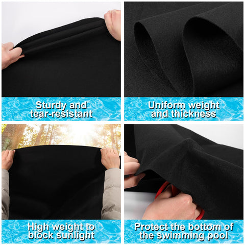 Vicamb easy-cut-to-fit pool pad can be trimmed to match pool edges.