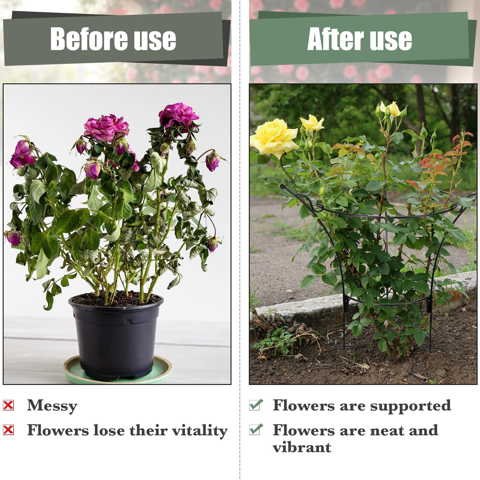 Ground insertion tip anchors the cage securely in soil.