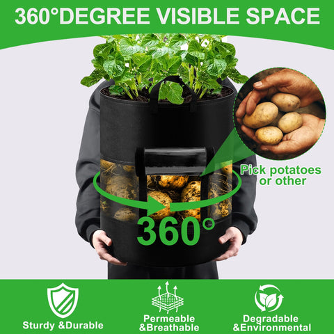 VICAMB reinforced handles on grow bags for easy moving outdoors