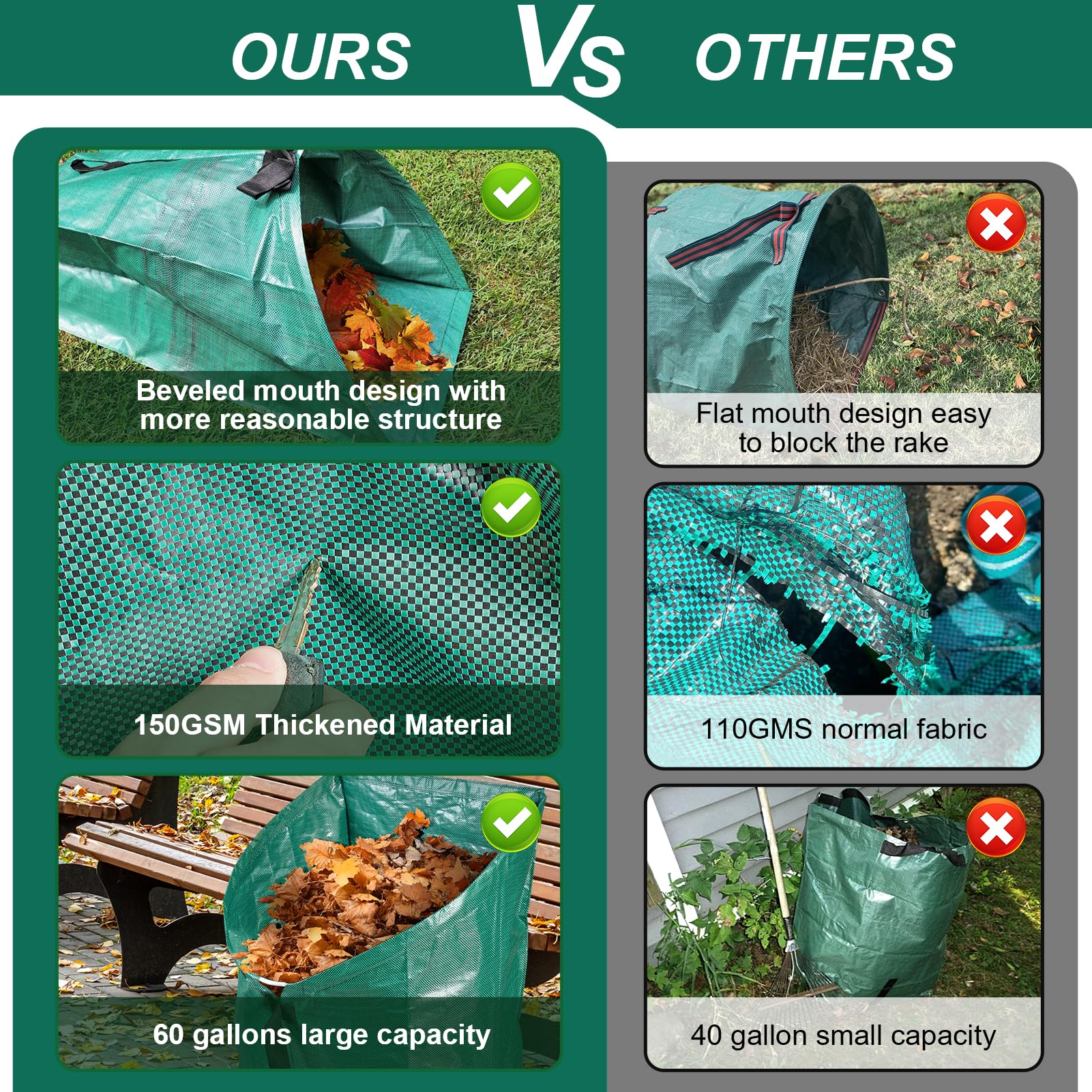 VICAMB heavy-duty polypropylene bag withstands outdoor use