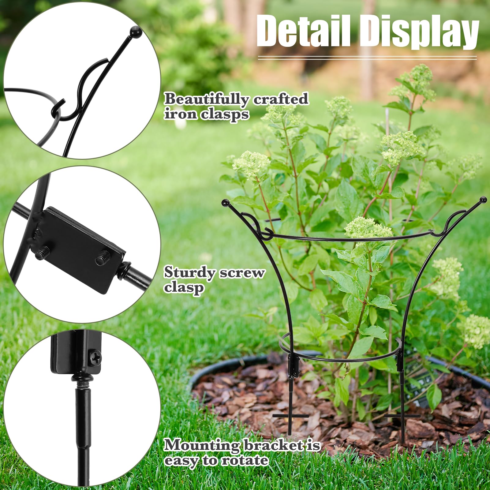 Cage uses durable iron-wire construction for year-round use.