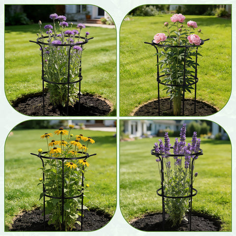 VICAMB outdoor garden setup protects peonies and roses in breezy weather