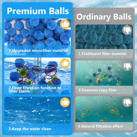 VICAMB pool filter balls being cleaned for reuse after use