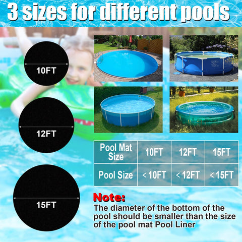 VICAMB pool ground mat under pool pad showing edge protection and smooth base.