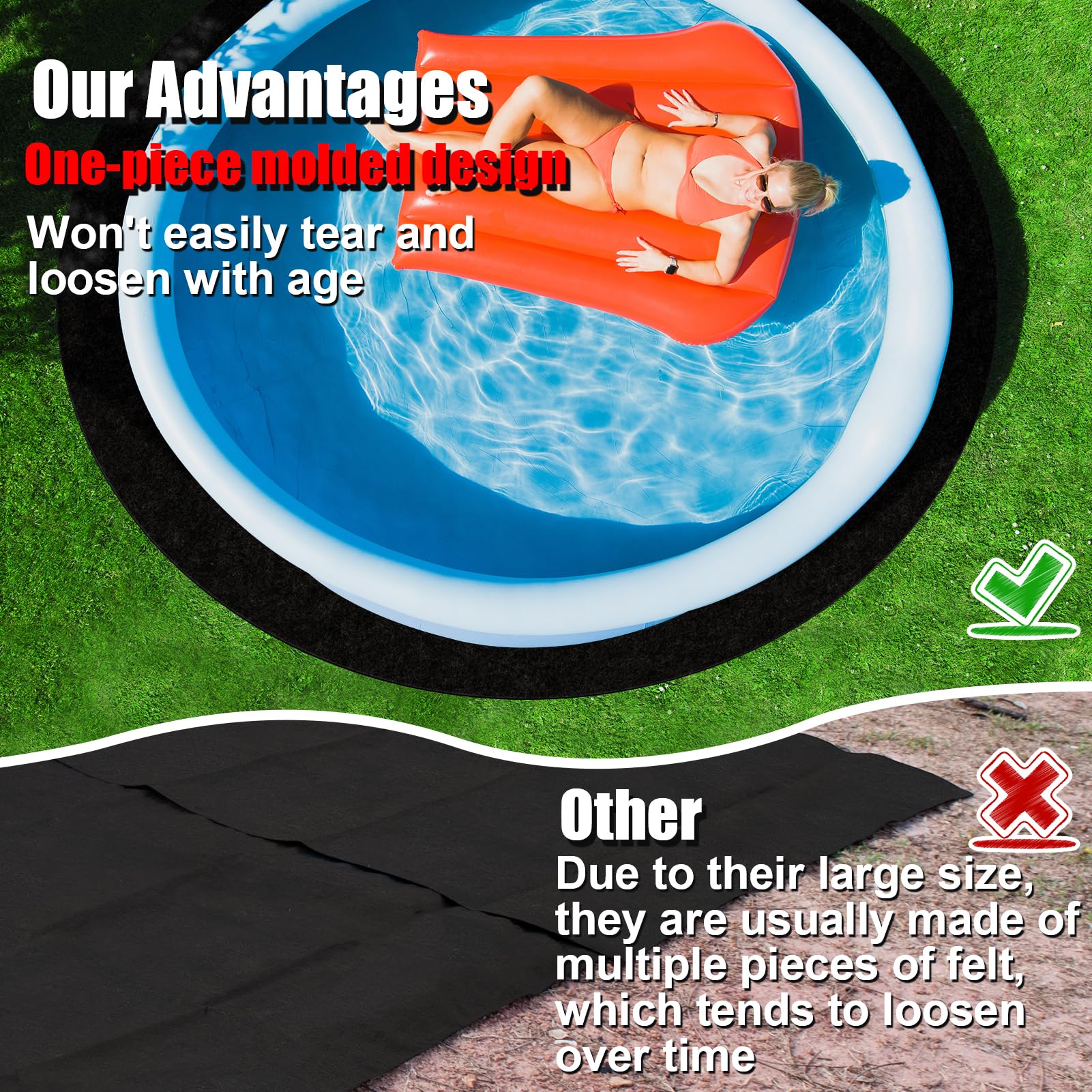 VICAMB pool mat protects against scratches and ground debris