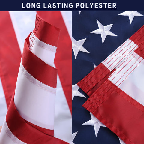 VICDRIA 210D Oxford fabric flag withstands weather and fading