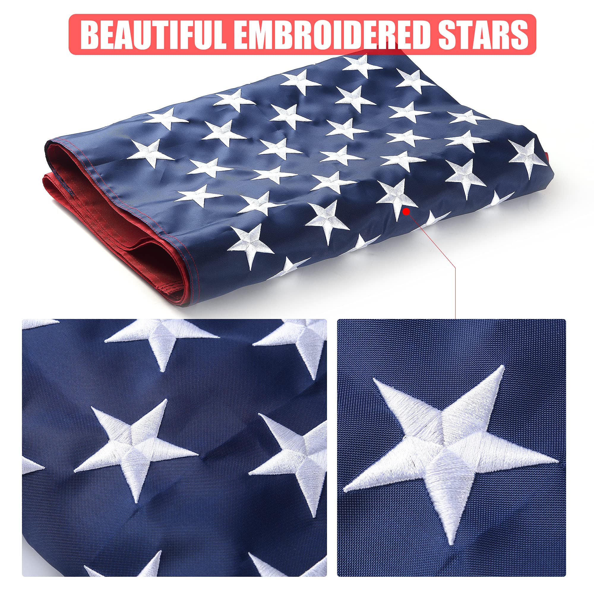 VICDRIA flag showing embroidered stars for premium detail