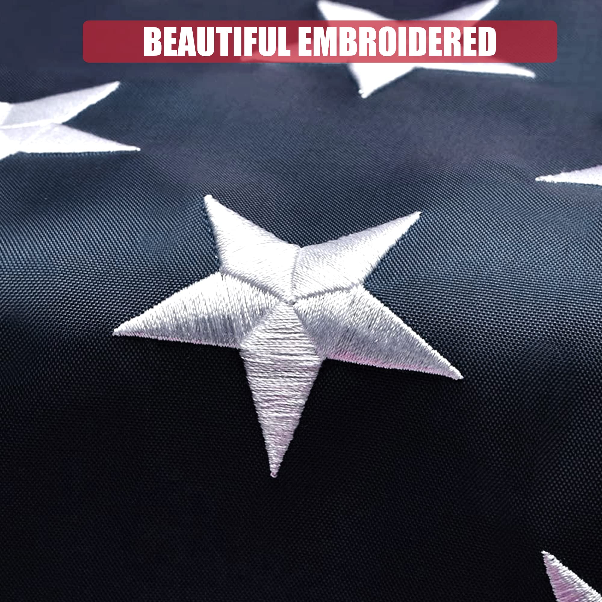 VICDRIA flag with embroidered stars for premium US symbolism.