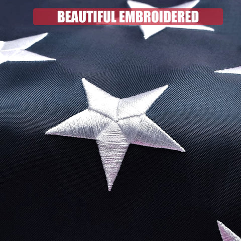 VICDRIA flag with embroidered stars for premium US symbolism.