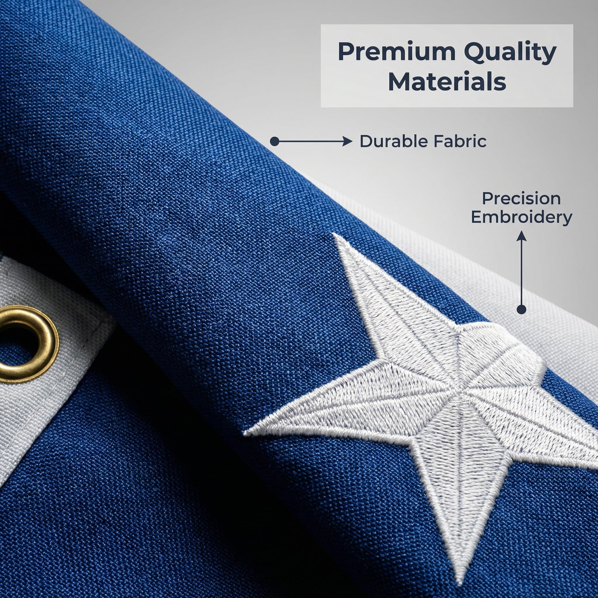 Vicdria full embroidery Texas flag for premium ceremonial displays