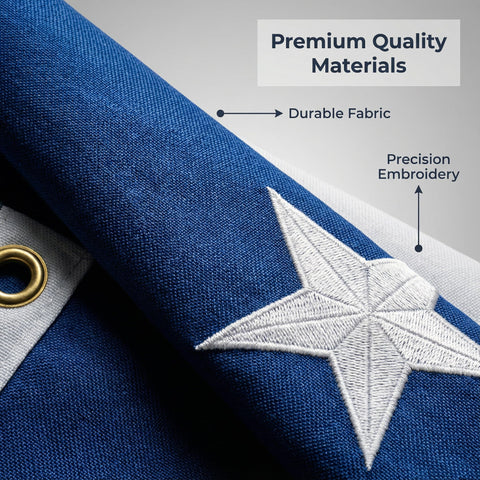 Vicdria full embroidery Texas flag for premium ceremonial displays