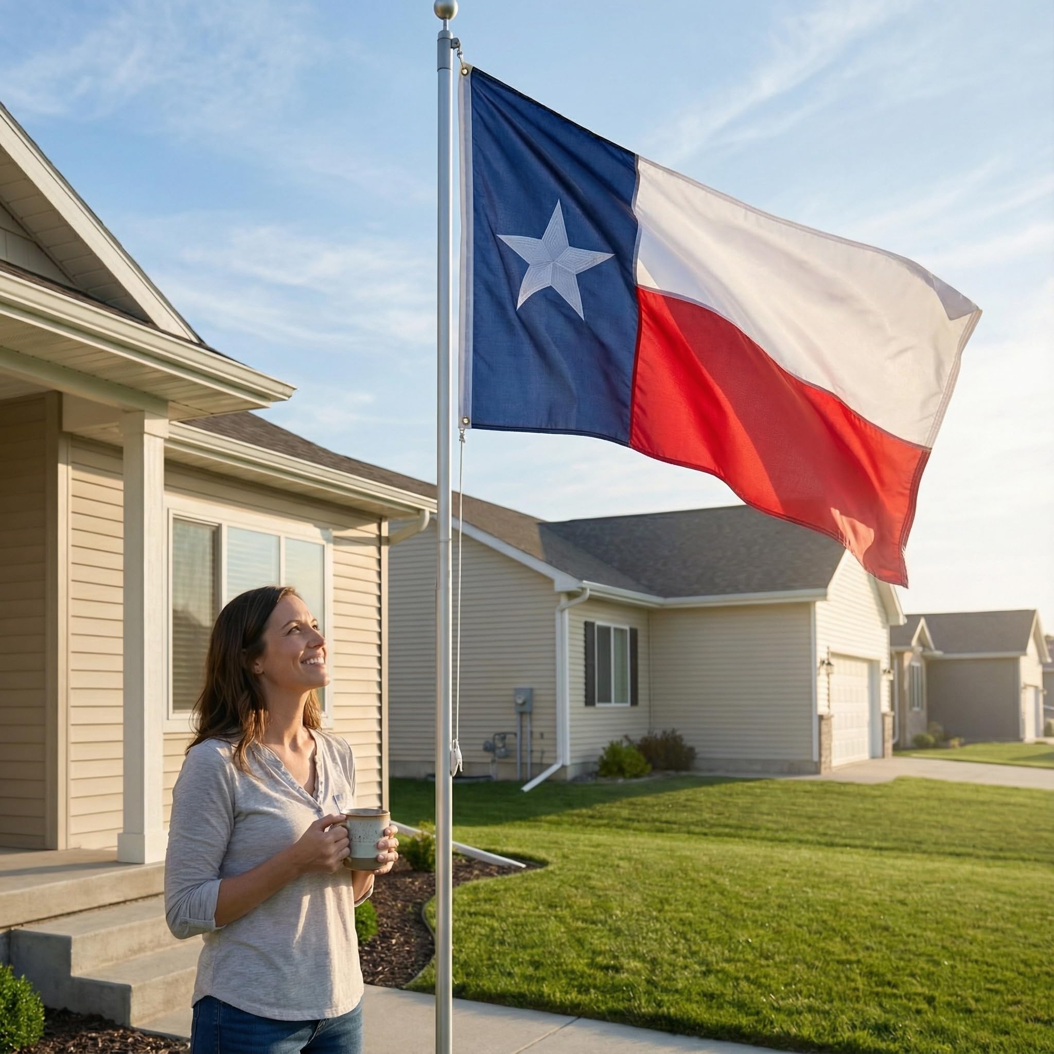 Vicdria Texas flag wall hanging and porch display presentation