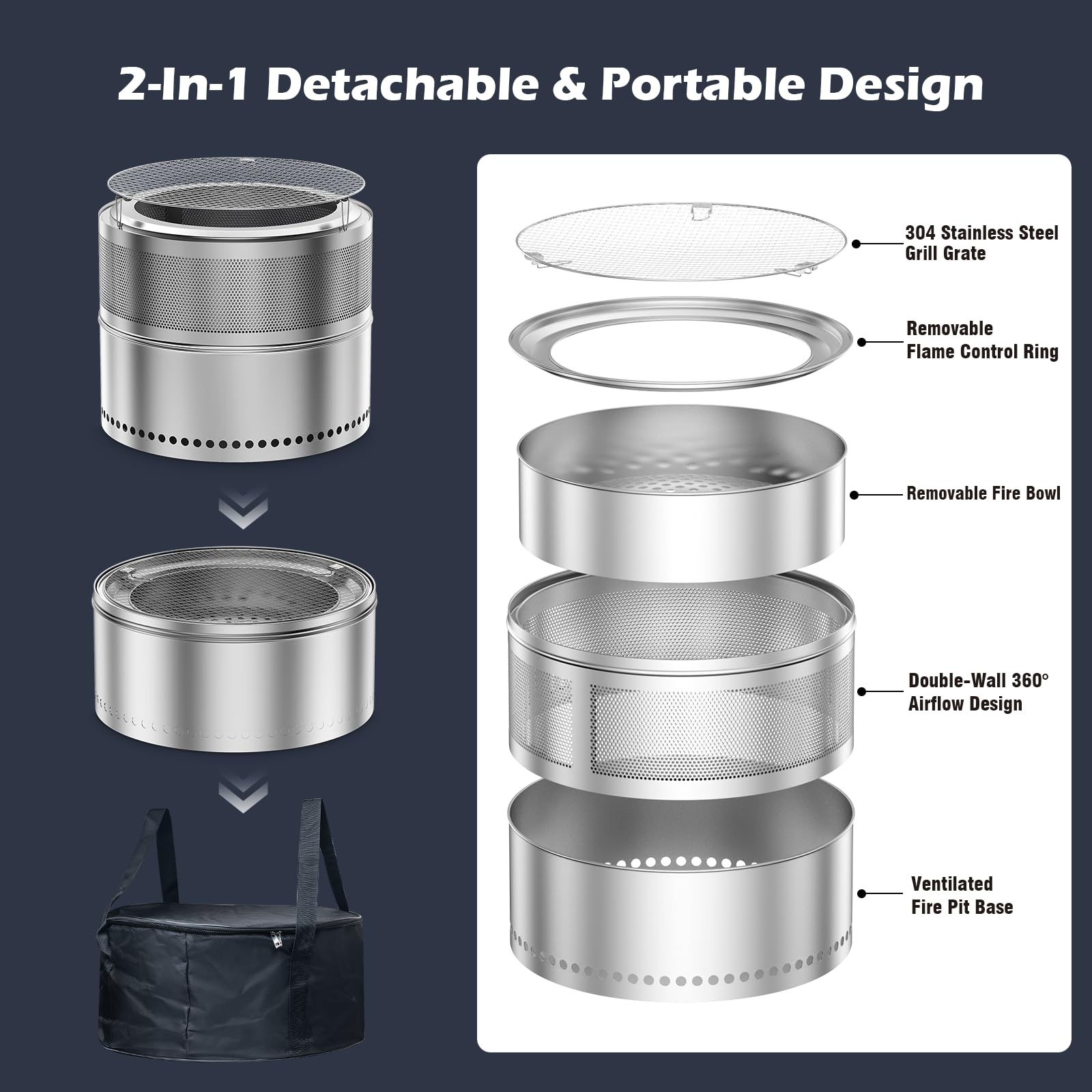 VICEARTH 15-lb lightweight design enables easy carry for trips and backyards