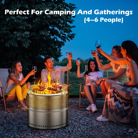 VICEARTH portable fire pit being set up for camping and travel