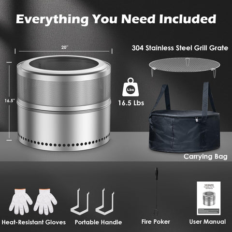 VICEARTH rust-resistant stainless steel construction for long lasting outdoor use